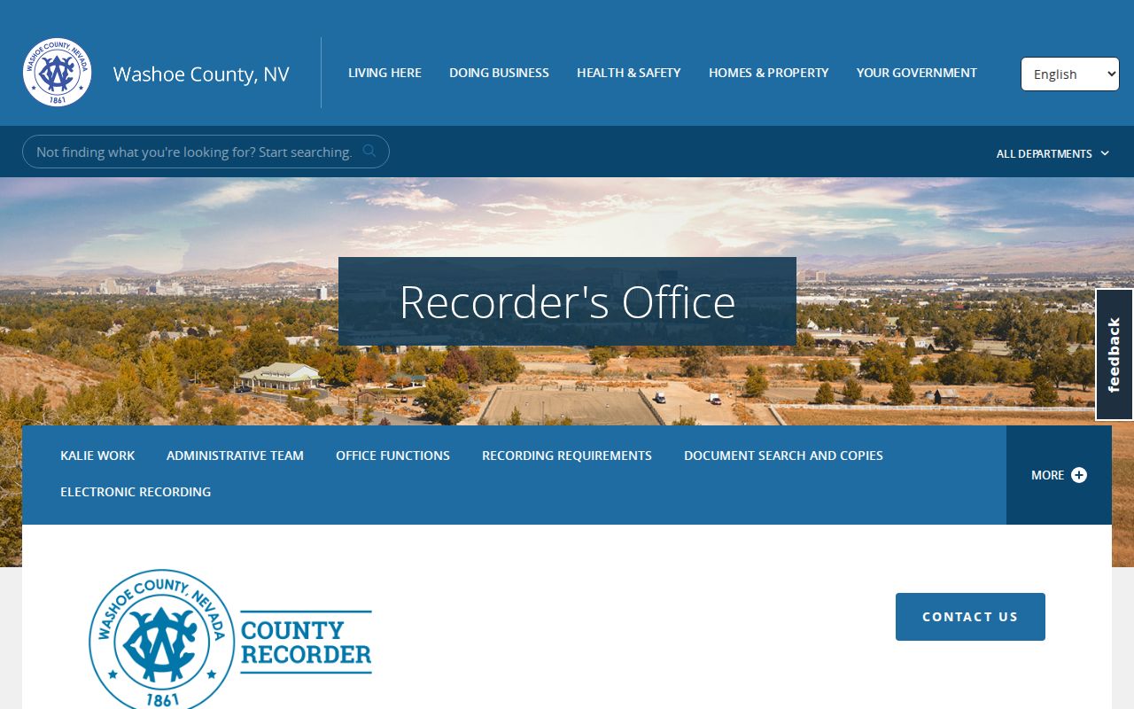 Washoe County residents directory Recorder office records hub
