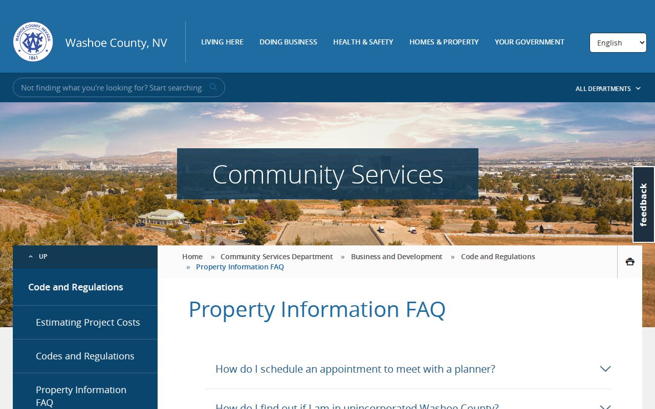 Washoe County neighbors property code case guidance
