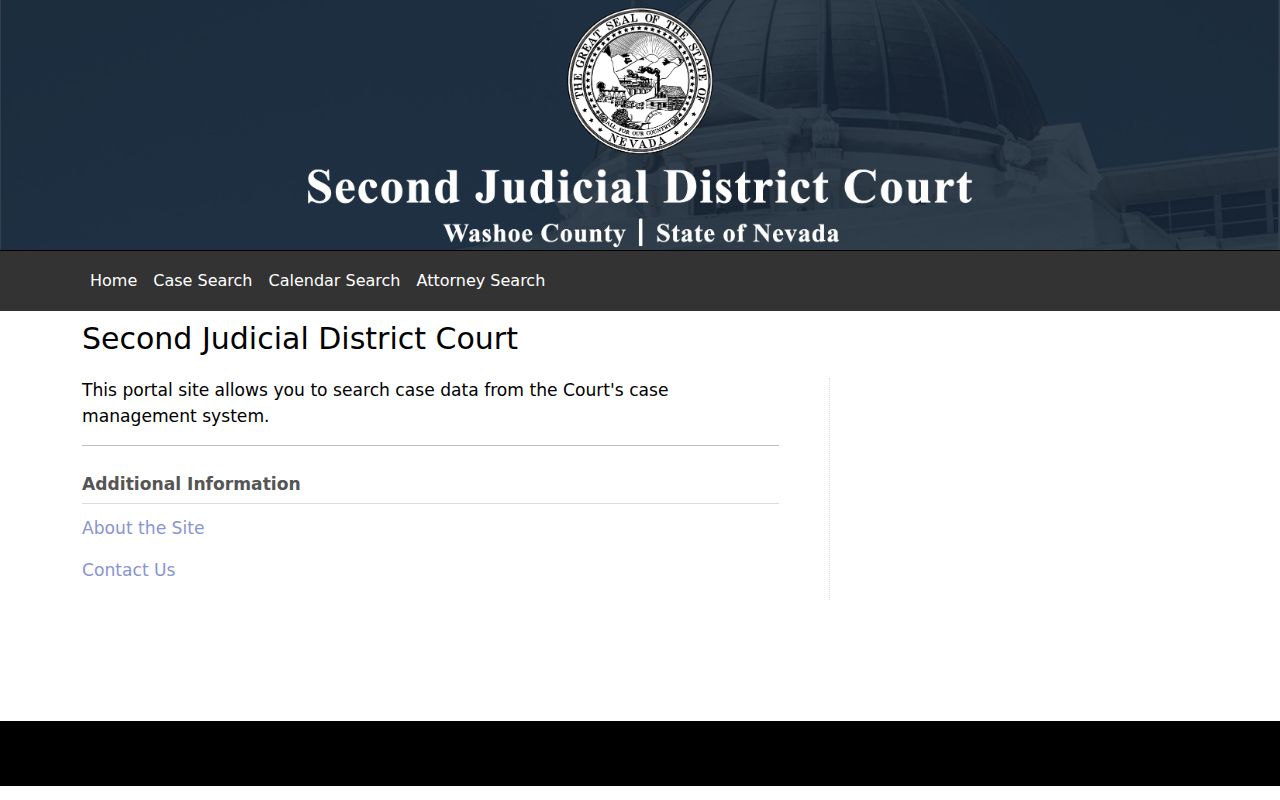 Washoe County resident lookup court case search form